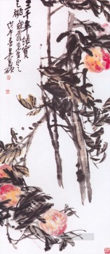Wu Changshuo Changshi Painting - Wu cangshuo peach of 3000 years old China ink
